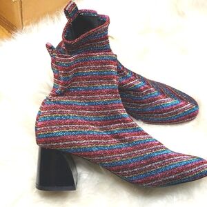 ASOS DESIGN Rainbow sock boots 6 glitter shimmer disco